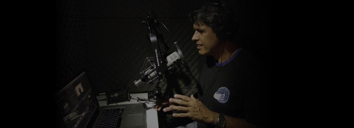 Sérgio gravando